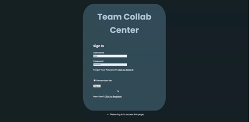 Team Collab Center webapp